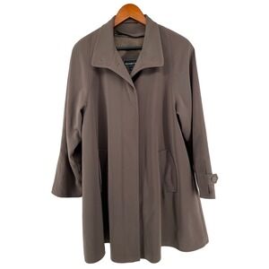 Regent Park Car Coat Womens Medium Brown Zip-Off Liner Long Jacket Minimalist